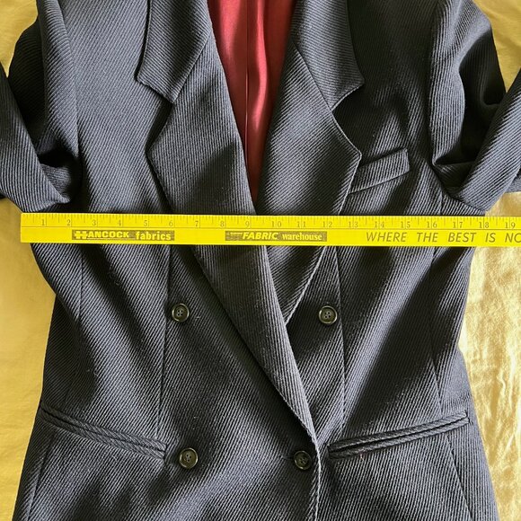 Navy Double Breasted Blazer Size 8 - Picture 4 of 6